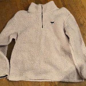 VS light pink sherpa sweatshirt